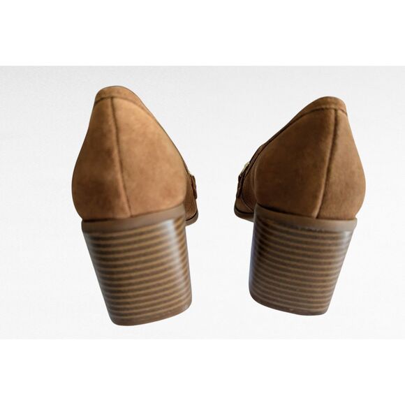 Alex Marie Farin loafer pump suede leather pilgrim heel shoes   Sz 8.5 - Picture 2 of 10